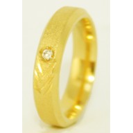 Aliança em Ouro 18K Personalizada com um brilhante na feminina